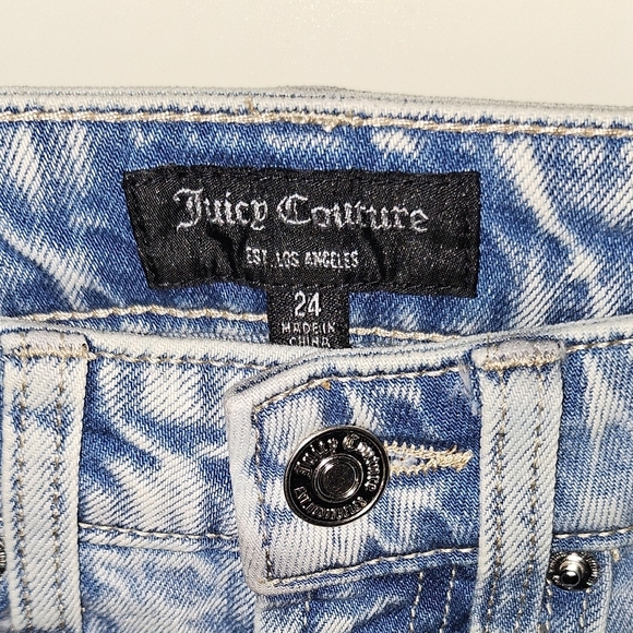 Juicy Couture Light Blue Distressed Straight Leg Jeans - Picture 2 of 4